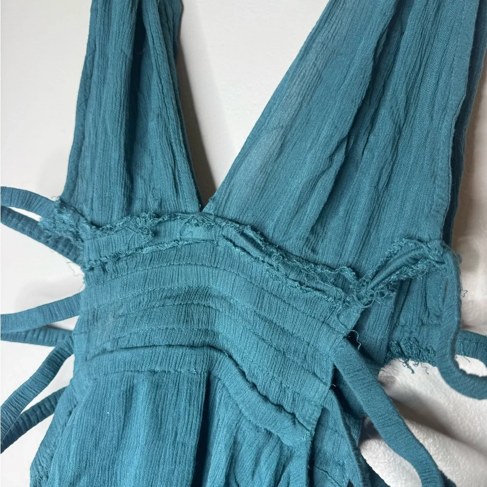 Free people Teal cut out Dress - Picture 4 of 8